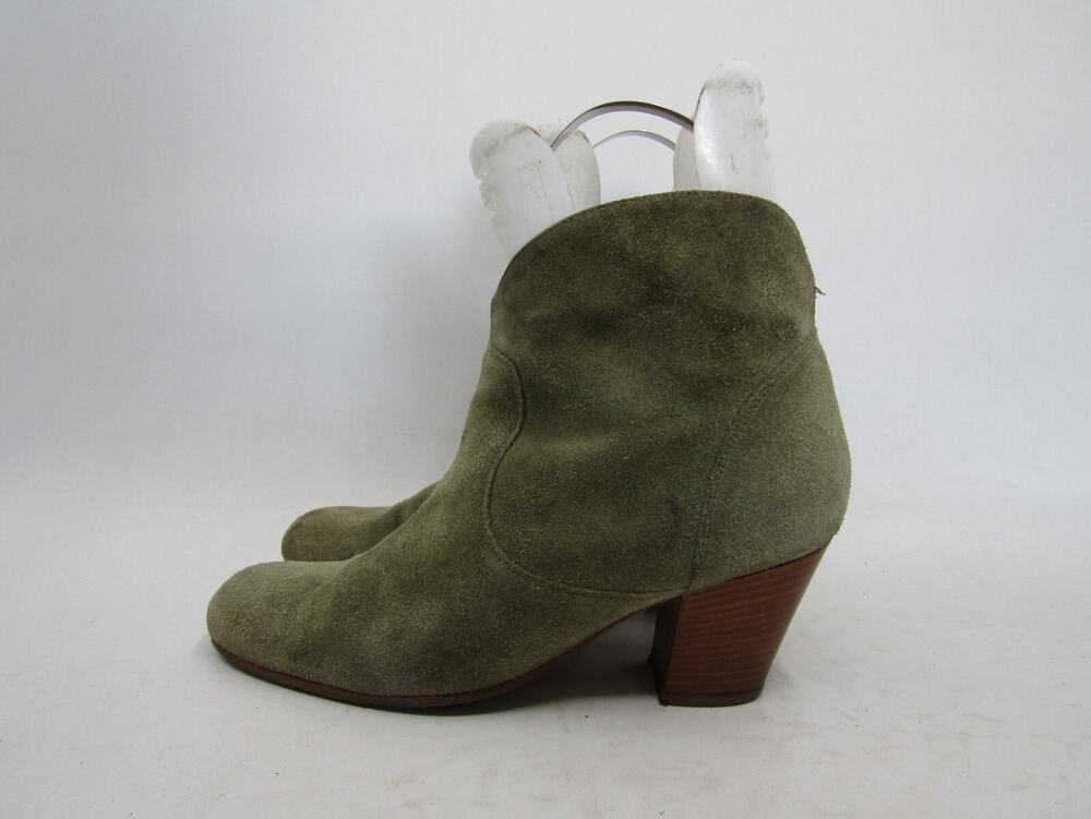 Saks Fifth Avenue Womens Size 38 EUR Green Suede Ankle Fashion Boots Booties